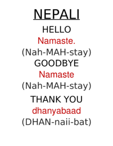 Nepali Language Words and Phrases
